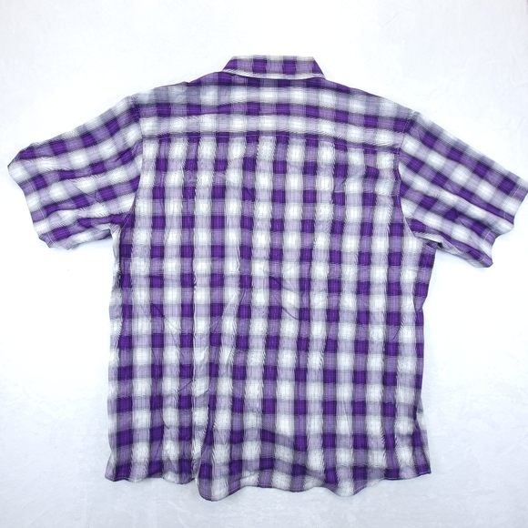 DIXXON Flannel Co 65 Roses Men’s Purple Short Sleeve Button-Up Size 4X - Picture 2 of 6